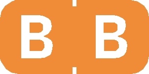 A-Z Labels Tab Compatible 1/2" 'B' LT ORANGE - 500/Roll