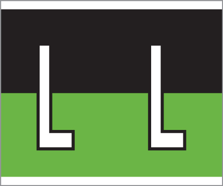 A-Z Labels Kardex PSF 139 Compatible 1-1/4" 'L' BLACK/GREEN - 210/Pkg