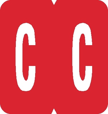 A-Z Labels GBS/VRE Compatible 1-5/16" 'C' RED - 550/Roll