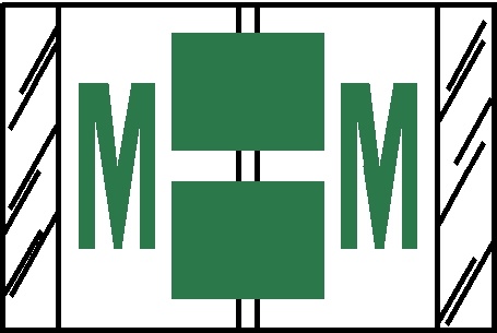 A-Z Labels Col'R'Tab 1" 'M' LT GREEN
(Tab Compatible) - 100/Pkg