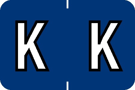 A-Z Labels Colwell Compatible 1" 'K' COBALT - 500/Roll