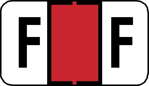 A-Z Labels Jeter Compatible 15/16" 'F' RED - 500/Roll