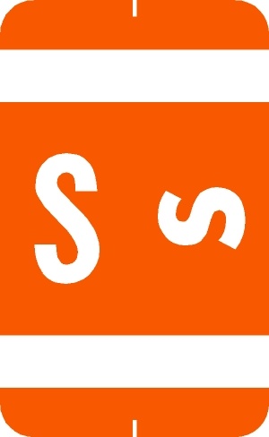 A-Z Labels Smead Compatible 1-5/8" 'S' ORANGE - 250/Roll