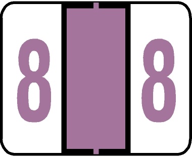 0-9 Labels Tab/Smead Compatible 1" '#8' LILAC - 500/Roll