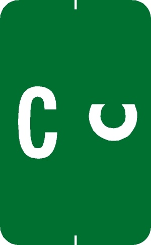A-Z Labels Smead Compatible 1-5/8" 'C' DK GREEN - 250/Roll