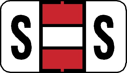 A-Z Labels Jeter Compatible 15/16" 'S' RED - 252/Pkg