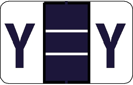 A-Z Labels Tab Compatible 1" 'Y' PURPLE - 500/Roll