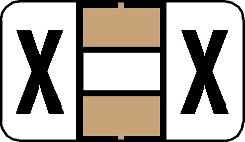 A-Z Labels Jeter Compatible 15/16" 'X' TAN - 252/Pkg
