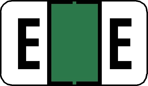A-Z Labels Jeter Compatible 15/16" 'E' LT GREEN - 252/Pkg