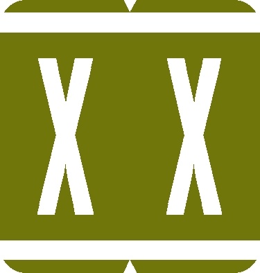 A-Z Labels GBS/VRE Compatible 1-5/16" 'X' GOLD - 550/Roll