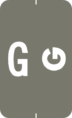 A-Z Labels Smead Compatible 1-5/8" 'G' GRAY - 250/Roll
