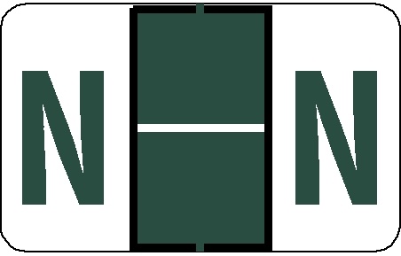 A-Z Labels Tab Compatible 1" 'N' DK GREEN - 500/Roll