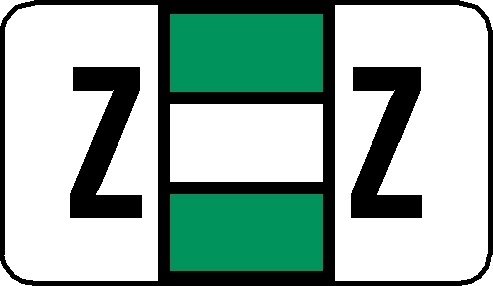 A-Z Labels POS Compatible 15/16" 'Z' BLUE GREEN - 240/Pkg