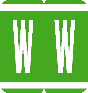 A-Z Labels GBS/VRE Compatible 1-5/16" 'W' LT GREEN - 550/Roll