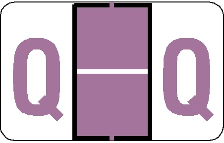 A-Z Labels Tab Compatible 1" 'Q' LILAC - 500/Roll