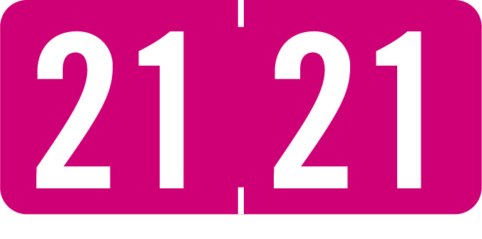 Yearcode Labels Tab Compatible 1/2" Kimdura '21' RED - 500/Roll