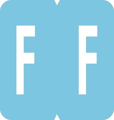 A-Z Labels GBS/VRE Compatible 1-5/16" 'F' LT BLUE - 550/Roll
