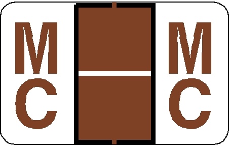 A-Z Labels Tab Compatible 1" 'MC' BROWN - 252/Pkg