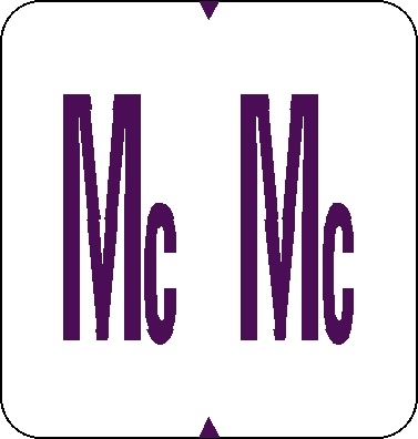 A-Z Labels GBS/VRE Compatible 1-5/16" 'MC' PURPLE/WHITE - 550/Roll