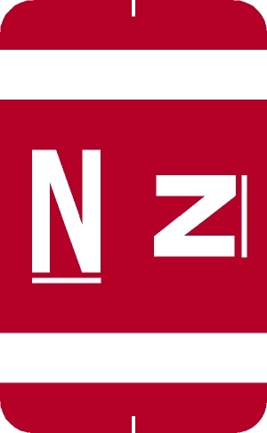 A-Z Labels Smead Compatible 1-5/8" 'N' RED - 250/Roll