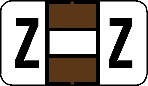 A-Z Labels Jeter Compatible 15/16" 'Z' WHITE/BROWN - 252/Pkg