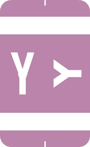 A-Z Labels Smead Compatible 1-5/8" 'Y' LAVENDER - 250/Roll