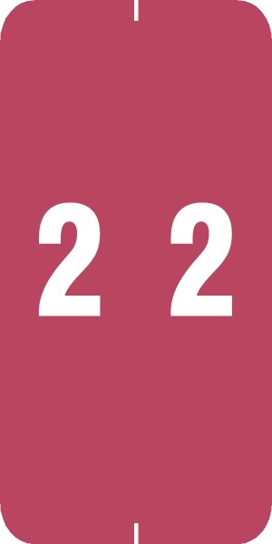 0-9 Labels Smead Compatible 2" '#2' PINK - 250/Roll