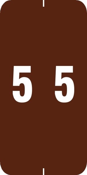 0-9 Labels Smead Compatible 2" '#5' BROWN - 250/Roll