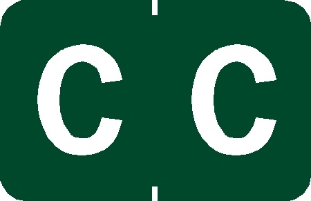 A-Z Labels TABBIES 1" 'C' GREEN - 500/Roll