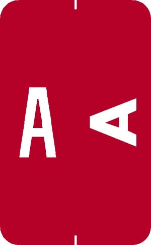 A-Z Labels Smead Compatible 1-5/8" 'A' RED - 250/Roll