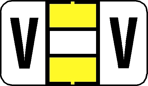 A-Z Labels Jeter Compatible 15/16" 'V' YELLOW - 252/Pkg