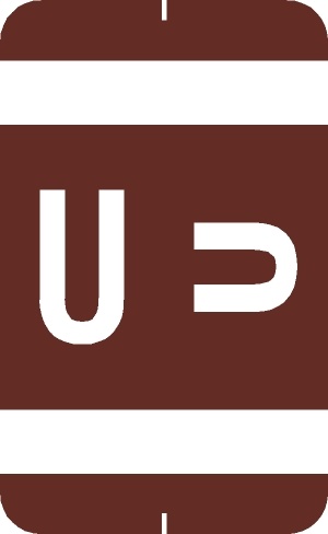 A-Z Labels Smead Compatible 1-5/8" 'U' DK BROWN - 250/Roll