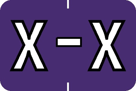 A-Z Labels Barkley Compatible 1" 'X' PURPLE - 500/Roll