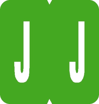 A-Z Labels GBS/VRE Compatible 1-5/16" 'J' LT GREEN - 550/Roll