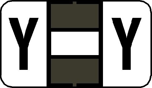 A-Z Labels Jeter Compatible 15/16" 'Y' GRAY - 252/Pkg