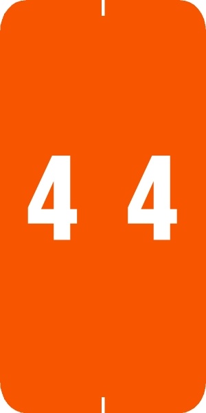 0-9 Labels Smead Compatible 2" '#4' ORANGE - 250/Roll