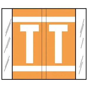 A-Z Labels Col'R'Tab 
1-5/16" 'T' ORANGE
(GBS/VRE Compatible) - 500/Roll