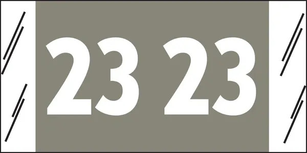Yearcode Labels Col'R'Tab 3/4" '23' GRAY (SFI Compatible) - 1000/Roll