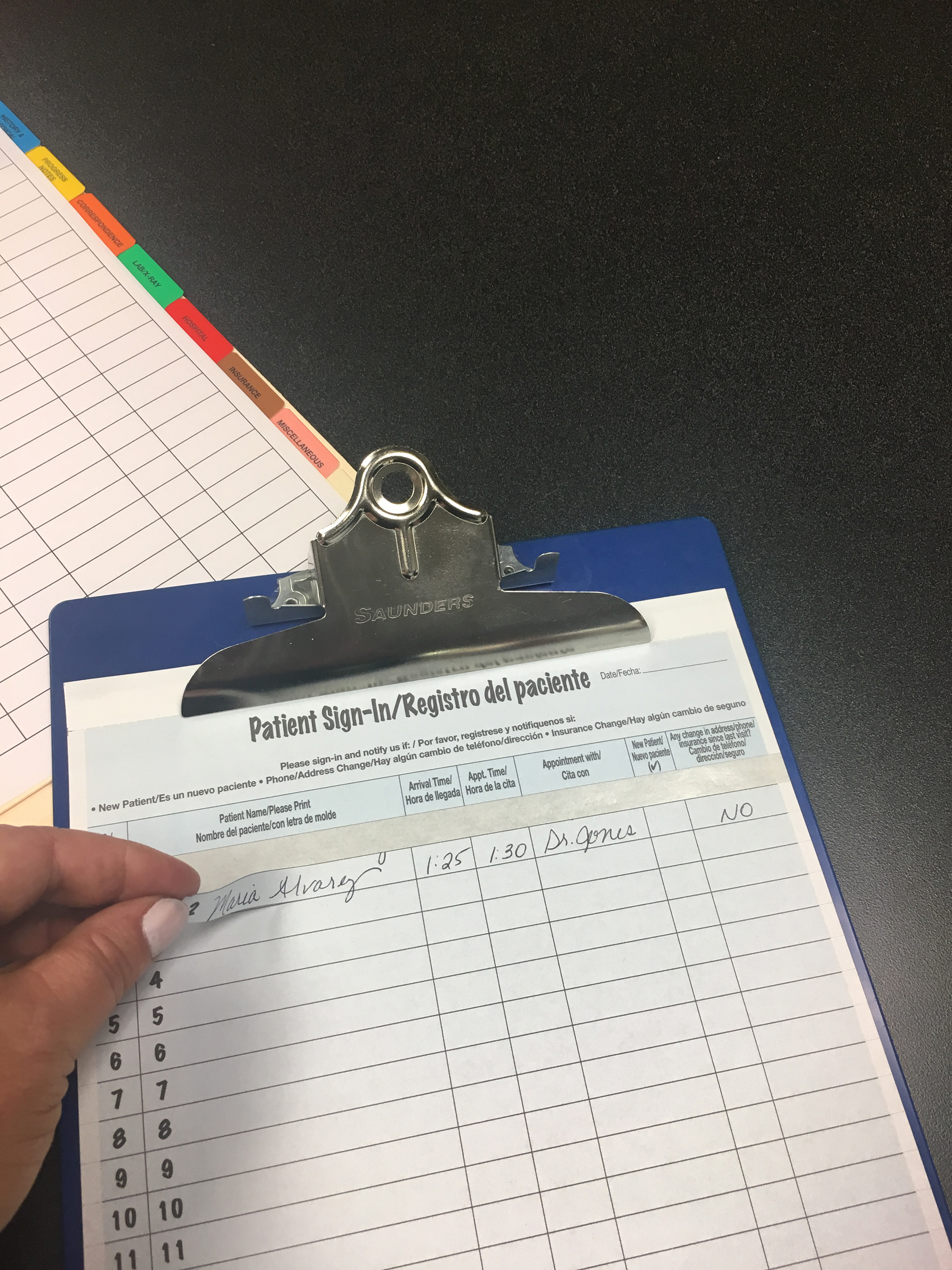 Bilingual Patient Sign-In Forms - 125/Pkg