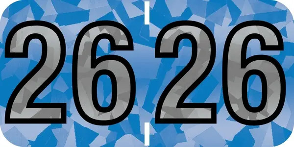 Yearcode Labels PMA Holographic Compatible 3/4" '26' AQUA - 500/Roll