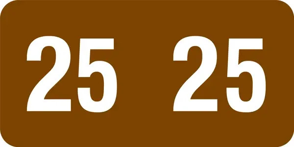 Yearcode Labels Smead Compatible 1/2" '25' BROWN - 500/Roll