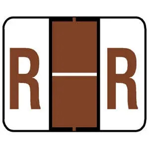 A-Z Labels Tab/Smead Compatible 1" 'R' BROWN - 240/Pkg