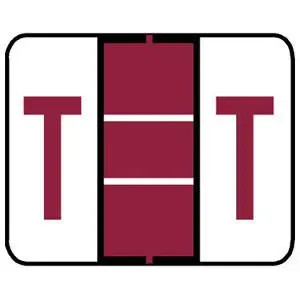 A-Z Labels Tab/Smead Compatible 1" 'T' RED - 240/Pkg