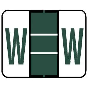 A-Z Labels Tab/Smead Compatible 1" 'W' DK GREEN - 240/Pkg