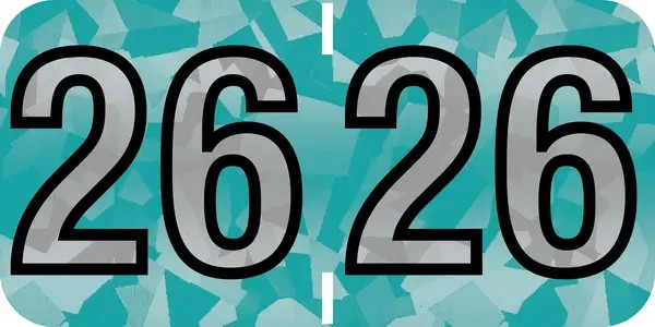 Yearcode Labels PMA Holographic Compatible 3/4" '26' ORANGE - 500/Roll