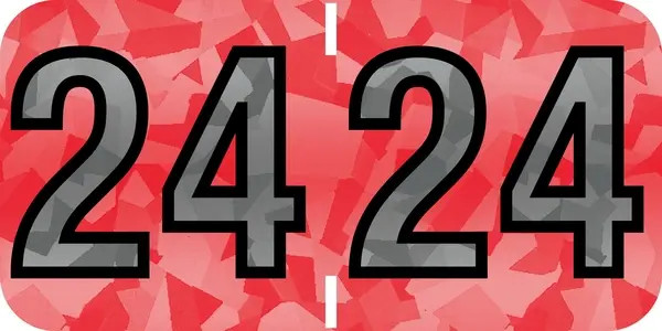 Yearcode Labels PMA Holographic Compatible 3/4" '24' RED - 500/Roll