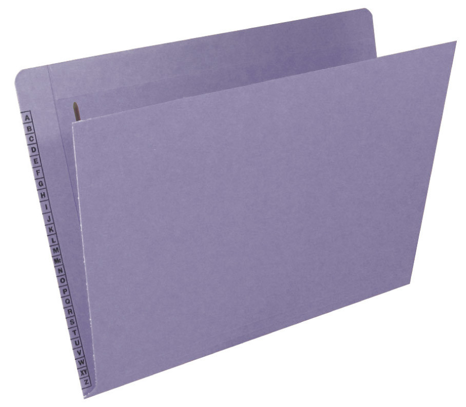 Kardex Sem-Scan Alpha Folders - End/Top Tab - PURPLE - Fastener in 1  - Letter Size - 50/Box