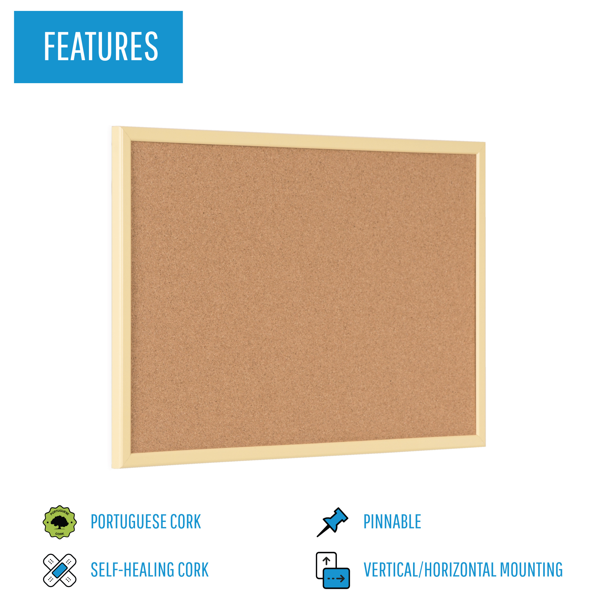 Pastel Cork Boards - Self-Healing Surface, Lightweight, Multiple Colors