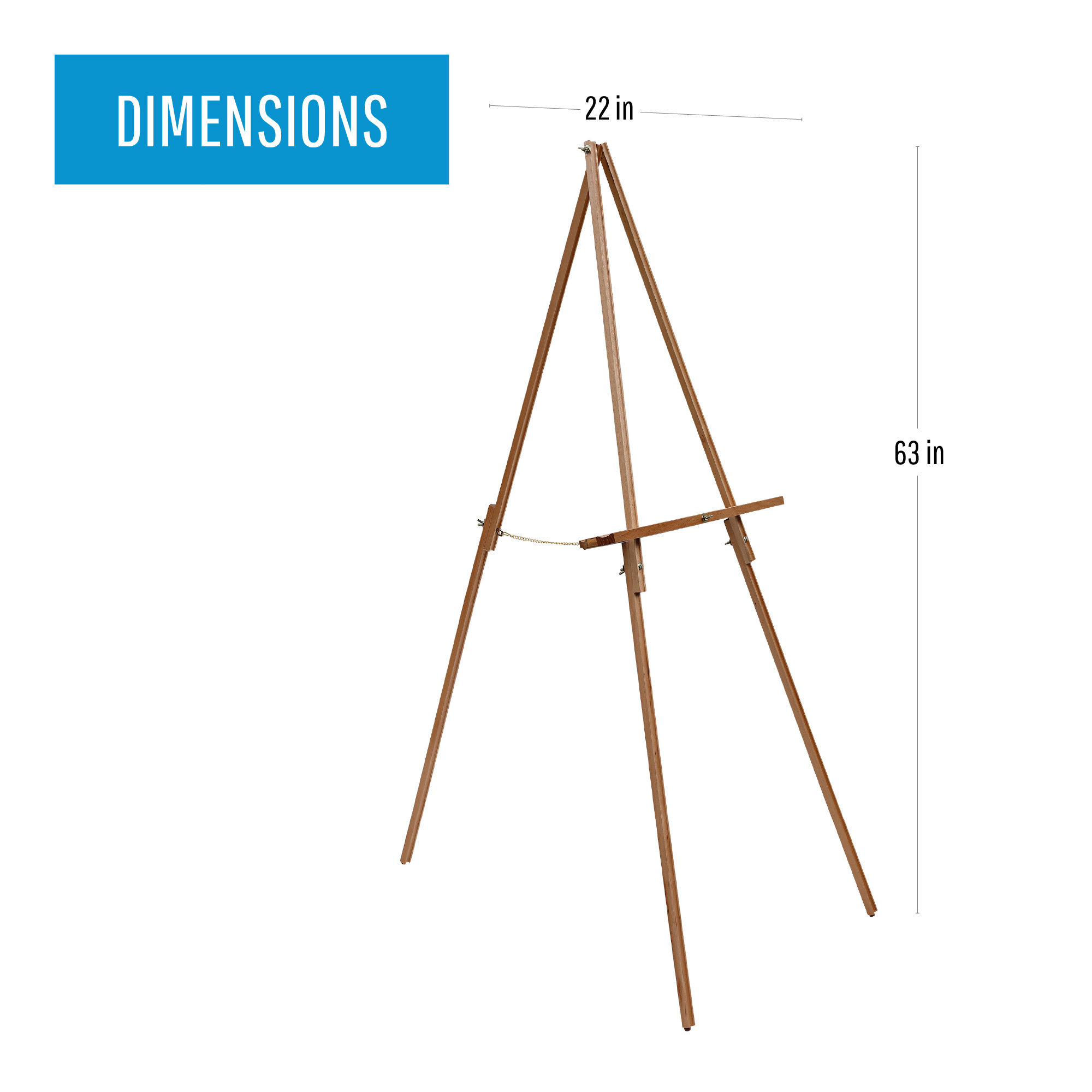 Lightweight Wooden Display Easel - Solid Oak Finish, Stable and Portable