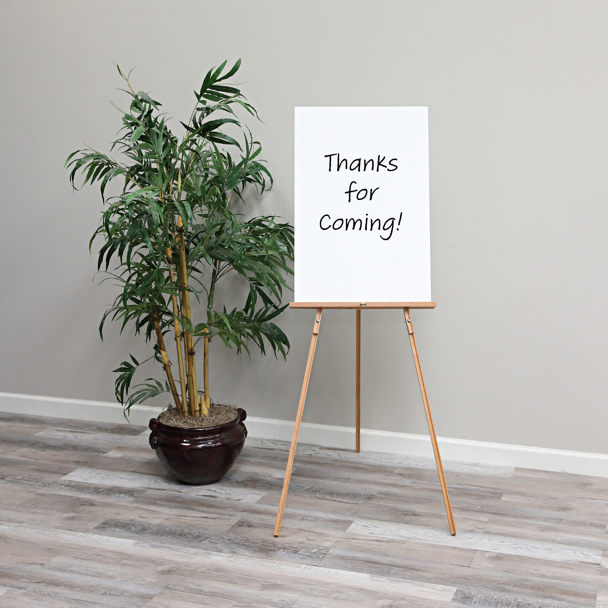 Lightweight Wooden Display Easel - Solid Oak Finish, Stable and Portable